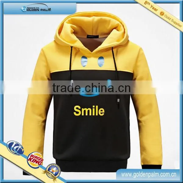 Mens cotton polyester printed hooded jumper