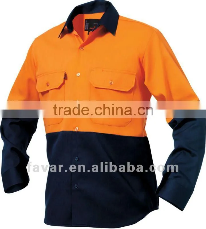 2014 autumn flame retardant shirt two tone color with more functional