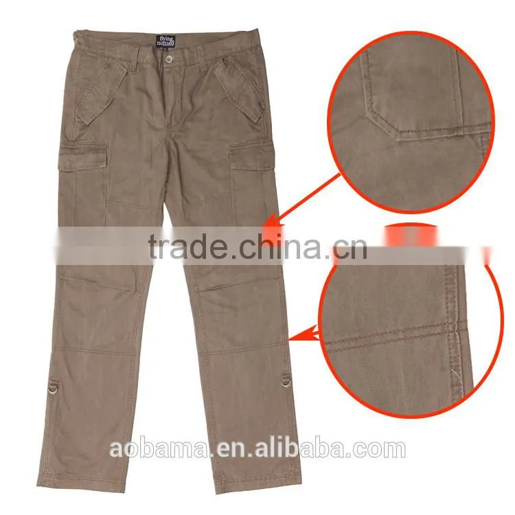 Fashion Style 100% Cotton Multi Pockets Women Trousers