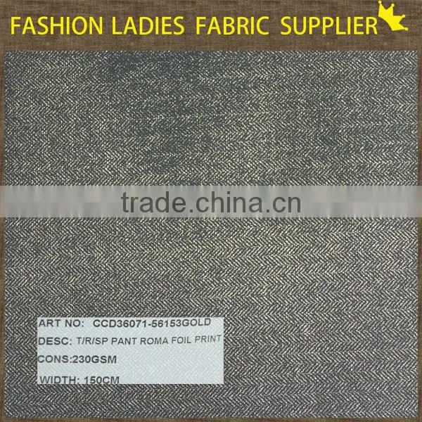 latest fashion pants foil pante roma for trousers wholesale many stocks pante roma fabric