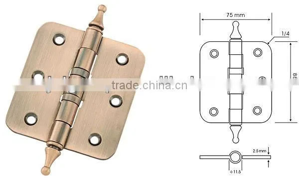 Bearing hinge round corner