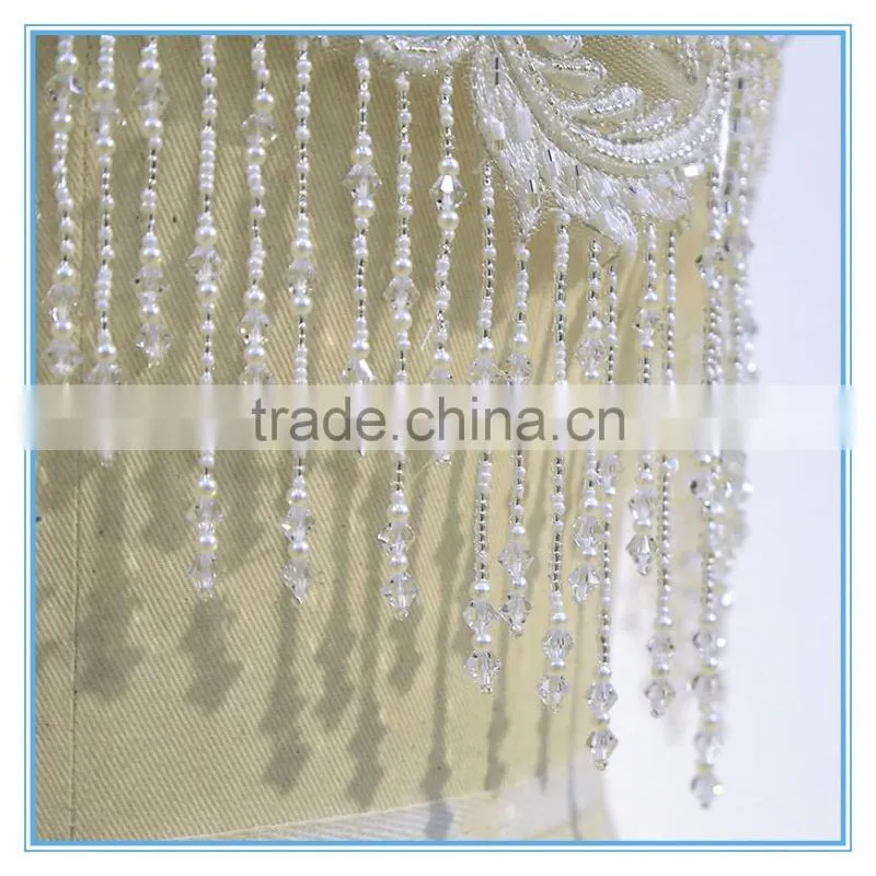 Lady short elegant style wedding embroidery beading top