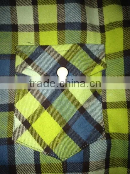 ladies check 100% cotton flannel long sleeve shirt with two chest pockets and button up
