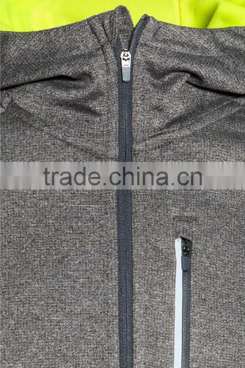 custom mens sports dri-fit jacket zipper-up jacket with hooides
