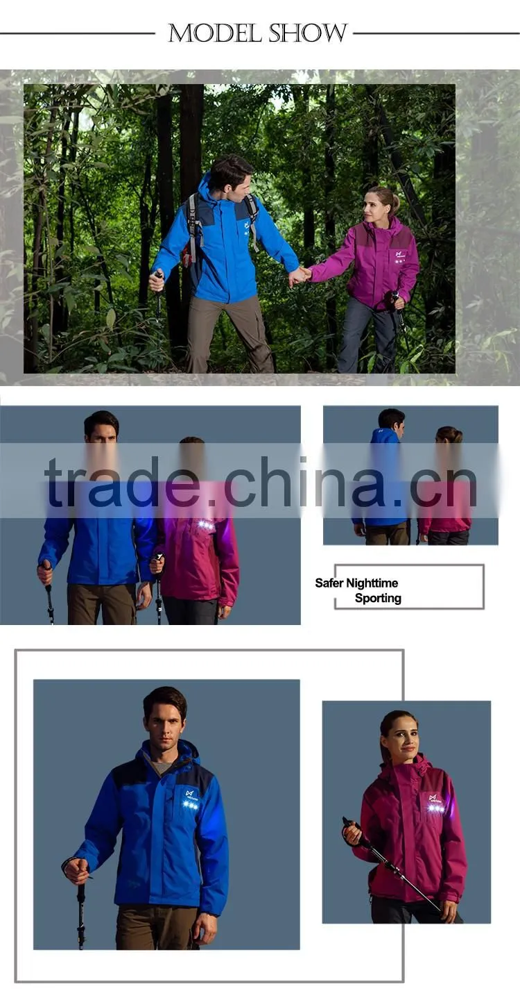 Wildsaver custom blue LED jacket nylon fabric for windbreaker