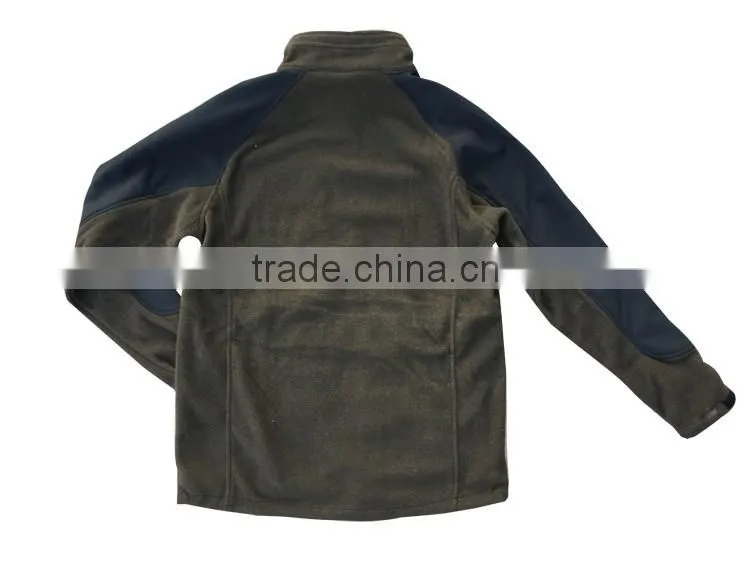 Wholesale apparel brown coat men micro fleece jacket