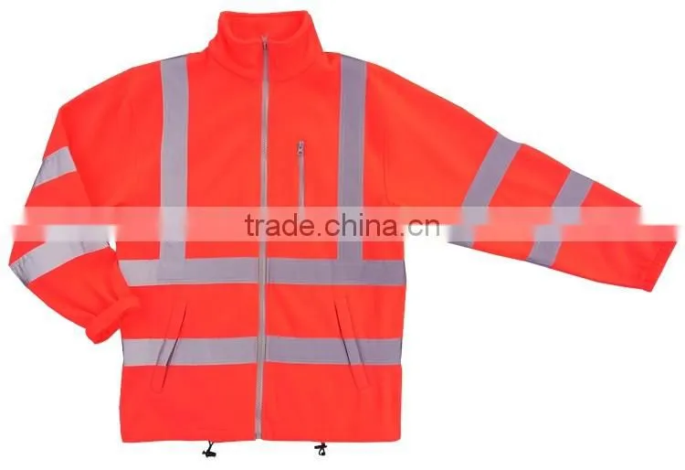 Safety jacket reflective fleece sweater hi vis hoodie