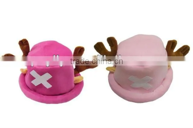 Factory direct wholesale professional custom Anime One Piece Tony Tony.Chopper Plush Hat One Piece Chopper Hat
