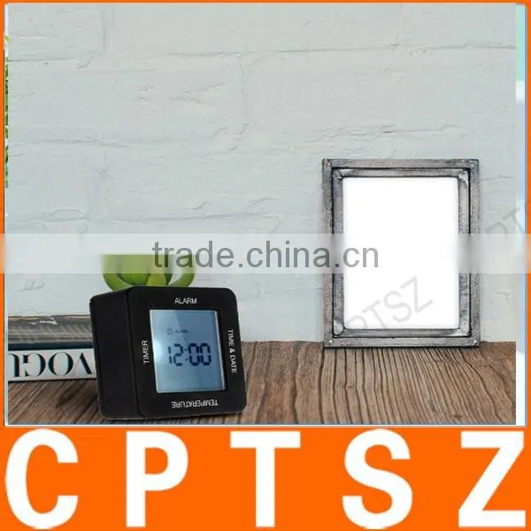 Multi-functional Digital 4 Sided Rotating Alarm Clock Timer Calendar Display Time Date Temperature