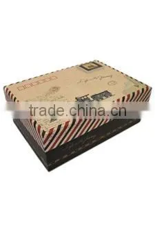 Dubaa Set 3 Nesting Vintage Train Newspaper Clippings Home Storage Photo Letter Boxes