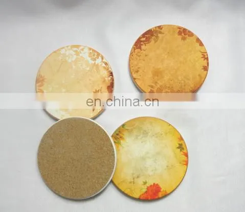 round blank ceramic coaster with cork back white ceramic coasters sublimation printable