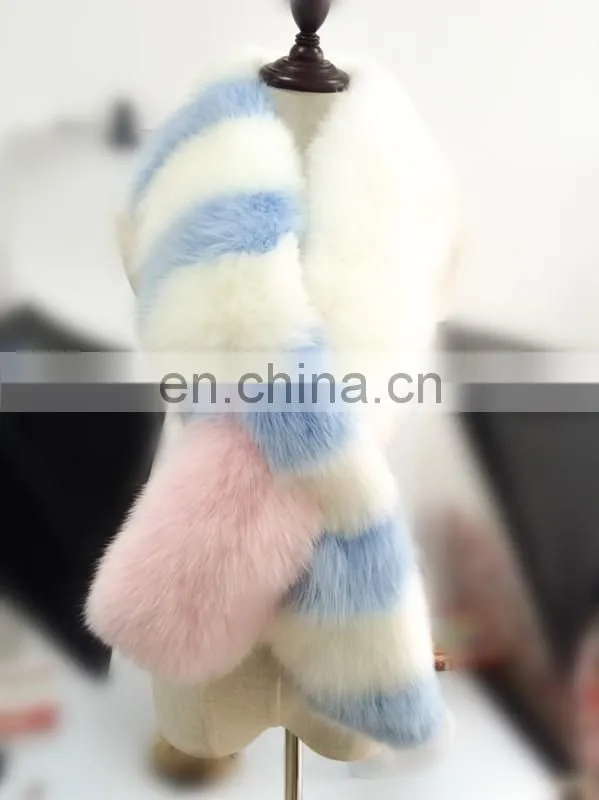 2017 Custom New Design Fashion Real Fox Fur Korean Scarf