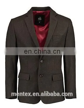 Men's Brown Woolen Slim Fit Casual Blazer 2016 AW