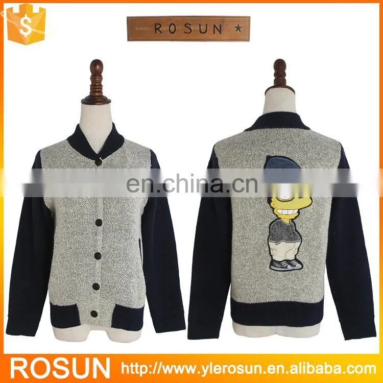 Men 2017 Fashion as spring gray Color knit Cardigan Women Sweater also fit for kid clothing