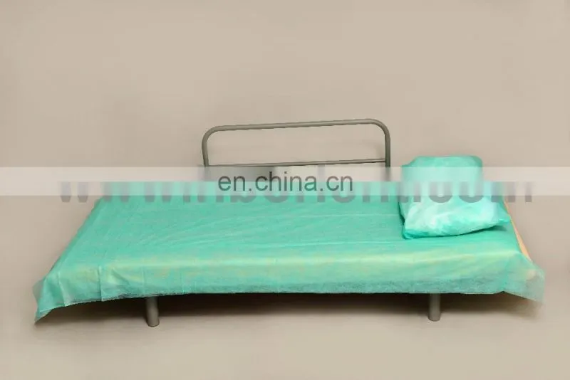 Disposable medical PP nonwoven blue white hospital bedsheet