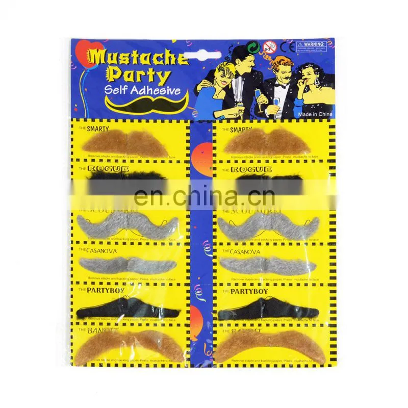 Party holiday Funny Self Adhesive Black Fake artificial beard mustache for Halloween wholesale MOU-2478