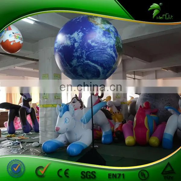 LED Inflatable Earth Globe, Event Sphere, Decoration Inflatable Tripod Standing Balloon