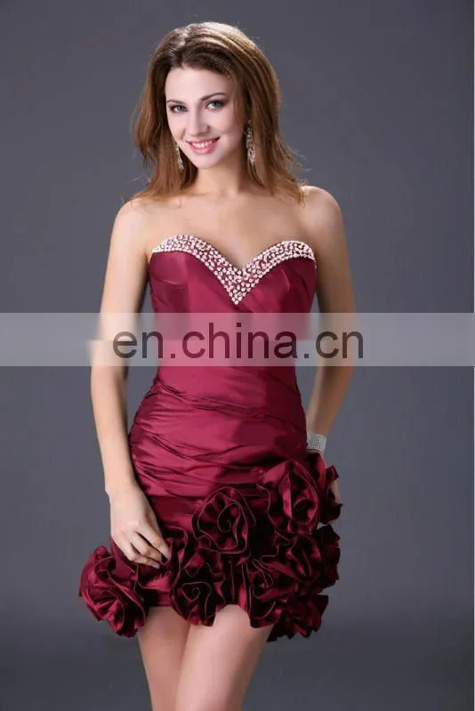 Grace Karin Sexy Ladies Strapless Black And Red Short Mini Cocktail Dresses CL3106-1