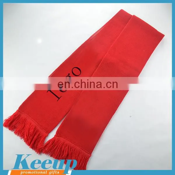 2016 Hot Sale China Wholesales Custom Logo Knitted Fan Scarfs For Promotional Gift