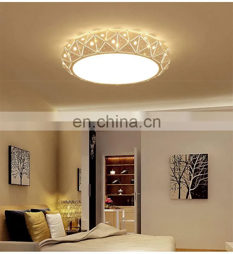 Modern Simple Round LED Living Room Ceiling Light Creative Acrylic Bedroom Lighting