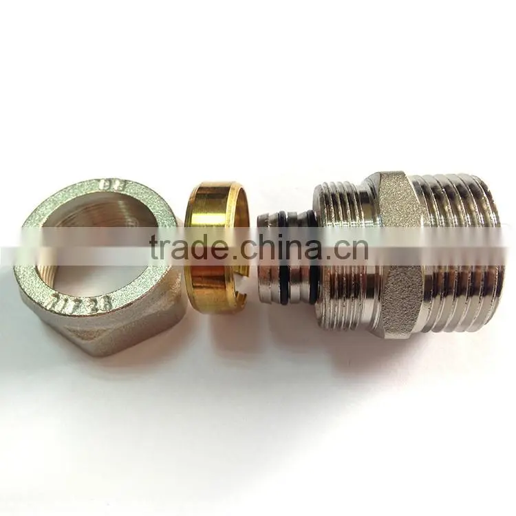 China factory high quality TM-100 male straight screw fitting brass fitting for PAP pipe