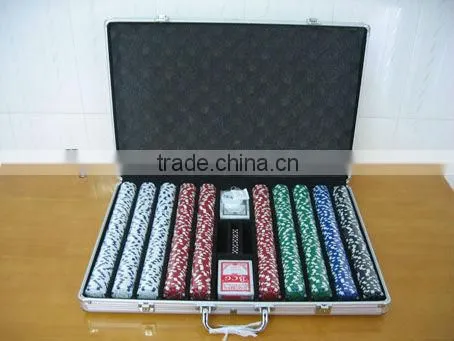 round corner 100pcs poker chip set aluminum case with 100 chips and cards