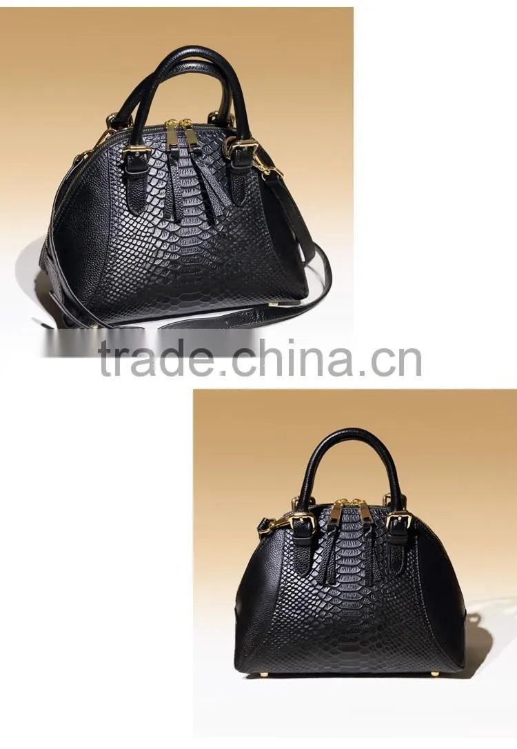 Hot selling wholesale custom ladies embossed python leather handbag tote bag for women