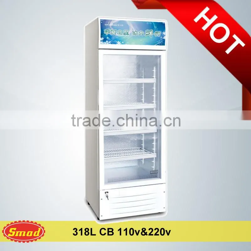 Single door/ double door transparent glass door showcase refrigerators