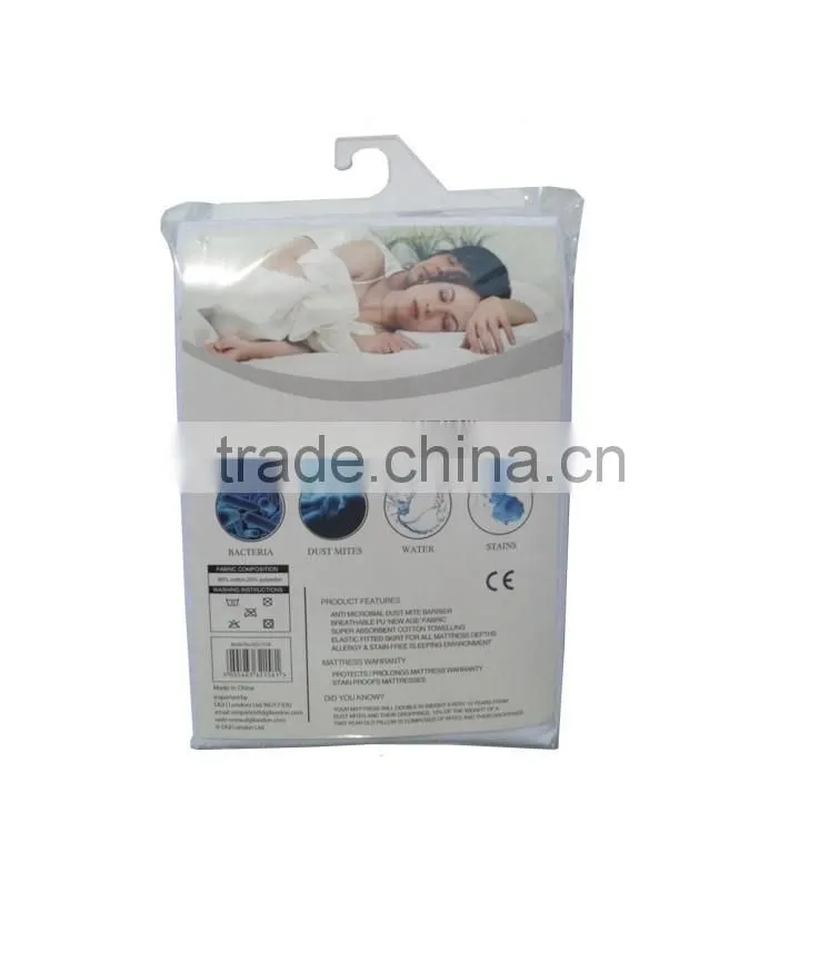 Good quality plain white waterproof bed sheet for home and hotel
