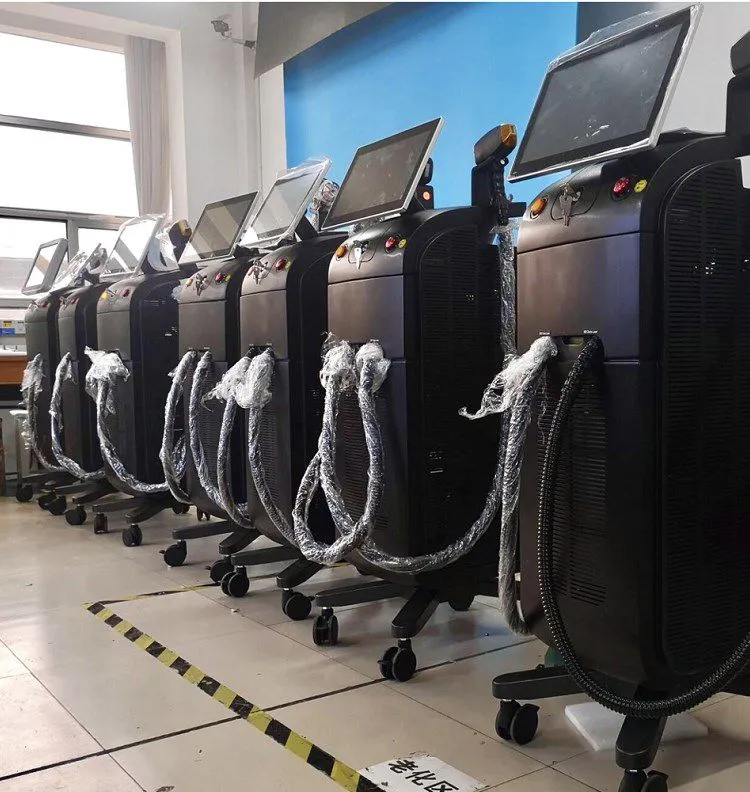 Professional platinum diode ice laser hair removal machine titanium body face painless 808nm 755nm 1064nm device skin care