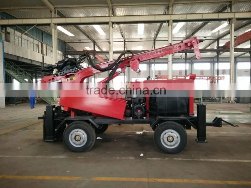 260m depth HF510T Portable Trailer Mounted Water Well Drilling Rig for sale