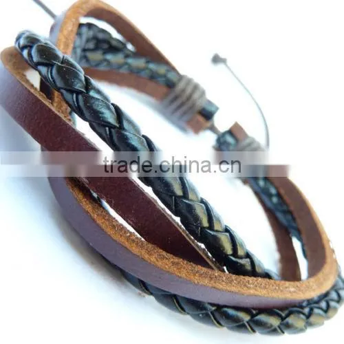 Classic Men genuine leather wristband bracelet