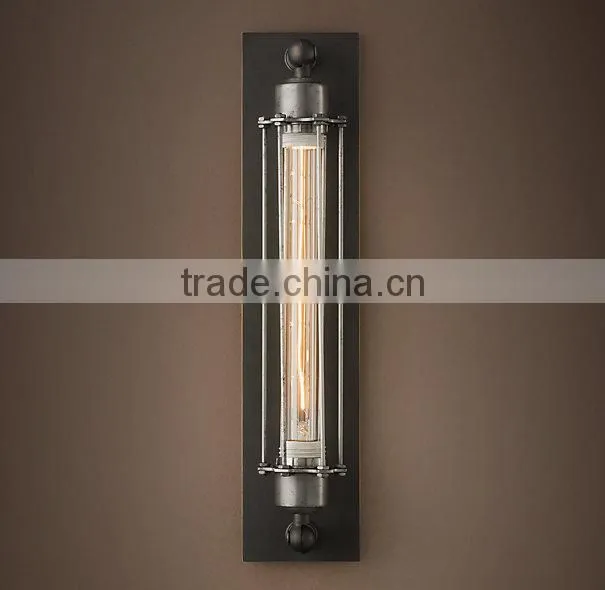Aged Steel Edison Bulb Wall Light