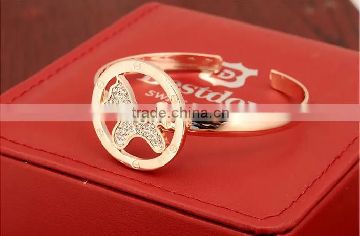 High quality lovely rose gold dog charm animal bracelet