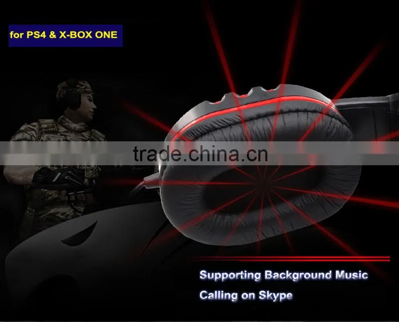 High quality fatory price video game accessory 4in 1wired headset with MIC for PS4/XBOX360/PS3/PC
