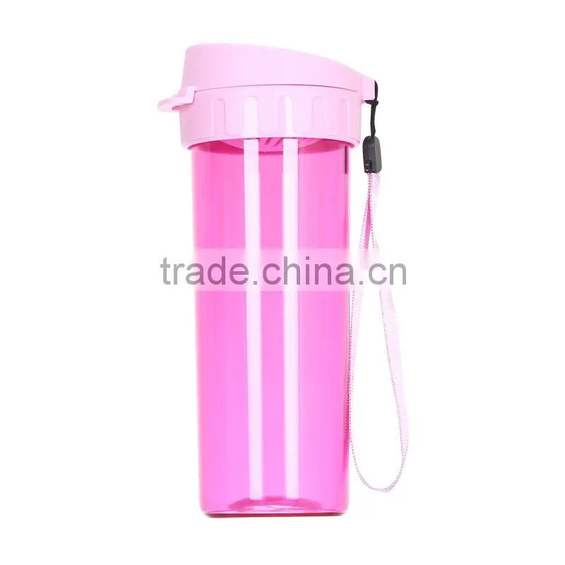 Filter plastic handle tea Water Bottles, Colorful plastic water cup bottle,vacuum cup