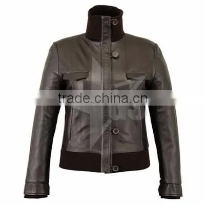 New Women Red 100% Genuine Small Leather jacket