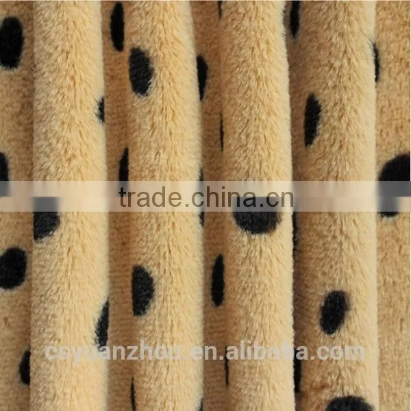factory direct sale long pile polka dot plush toy fabric