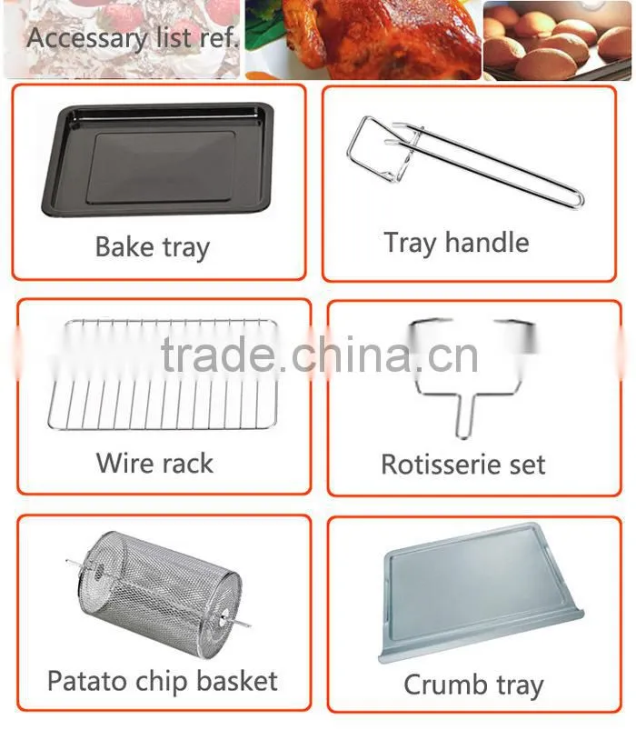 24L electirc toaster oven with convection and rotisserie optional