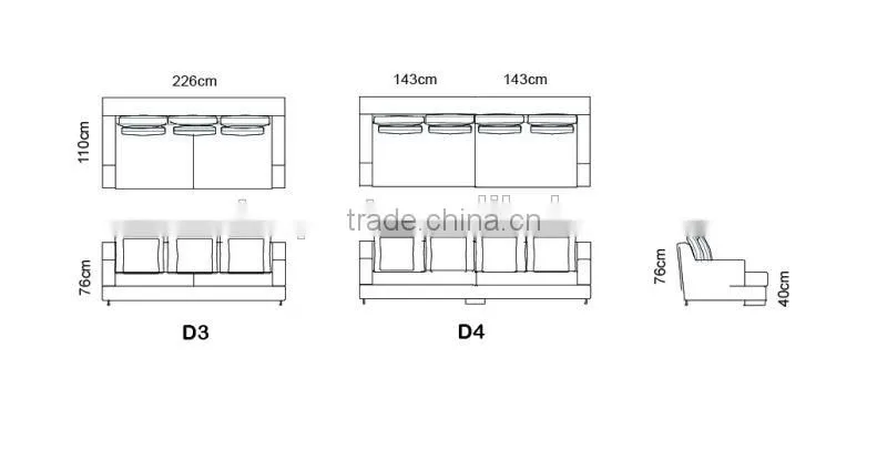 2015 Modern Design leather sofa Top Grain Leather furniture living room MS1205