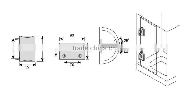 304 stainless steel casting glass door clamp