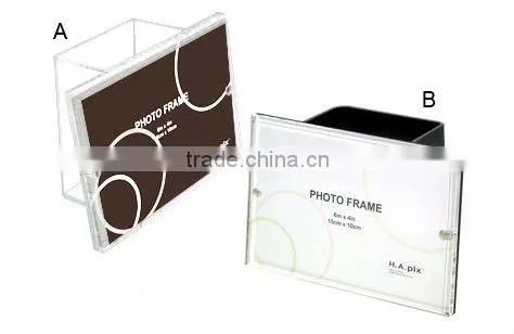 photo frame display stand with a pen holder / namecard and pen holder