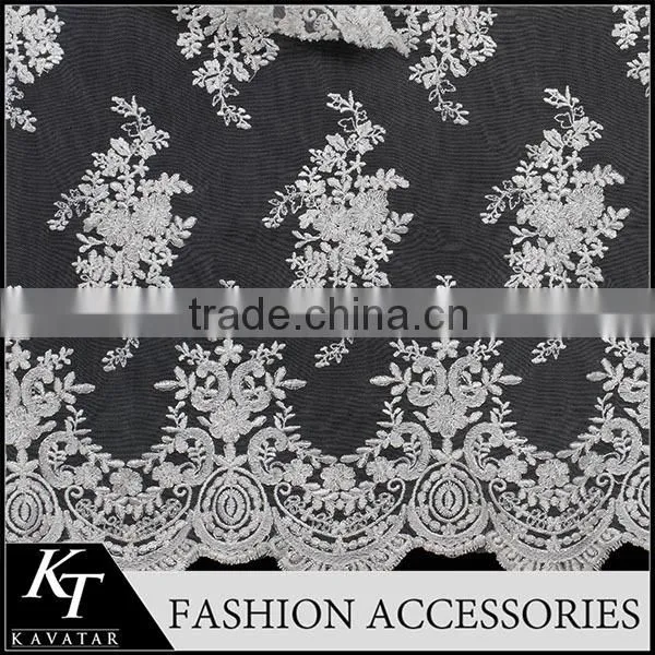 2015 Top selling white guipure voile lace fabric