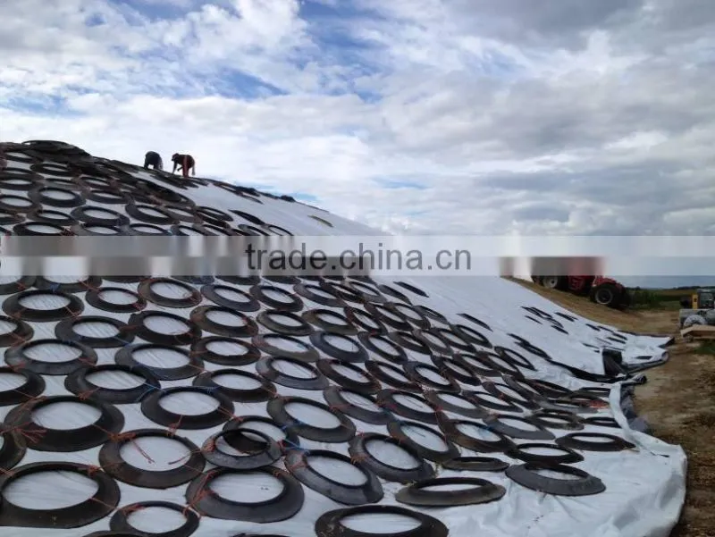 Plastic silo covering black and white