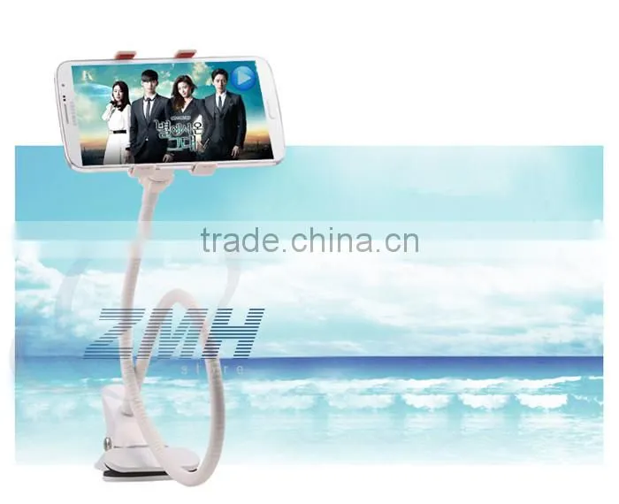 New design 360 Degree Rotating Long Arm Dual Clamps Mobile phone Holder