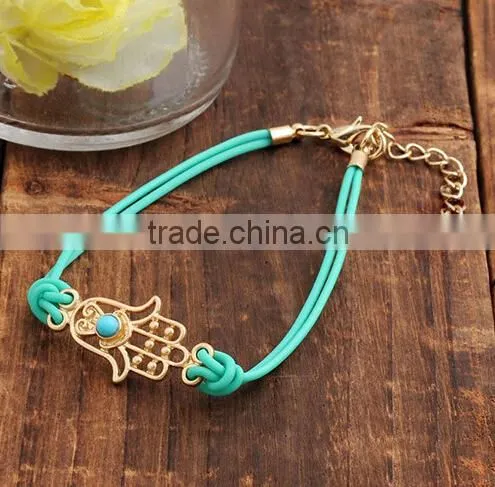 2014 color tiny leather bracelet, crystal rhinestone bracelet, leather rhinestone bracelet,