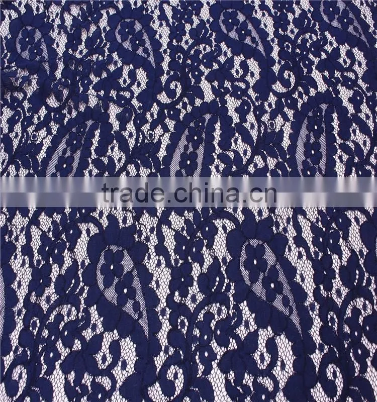 Great Design With Competitive Price Knitting Polished Heavy Cotton nylon Lace Fabric for evening long dresses