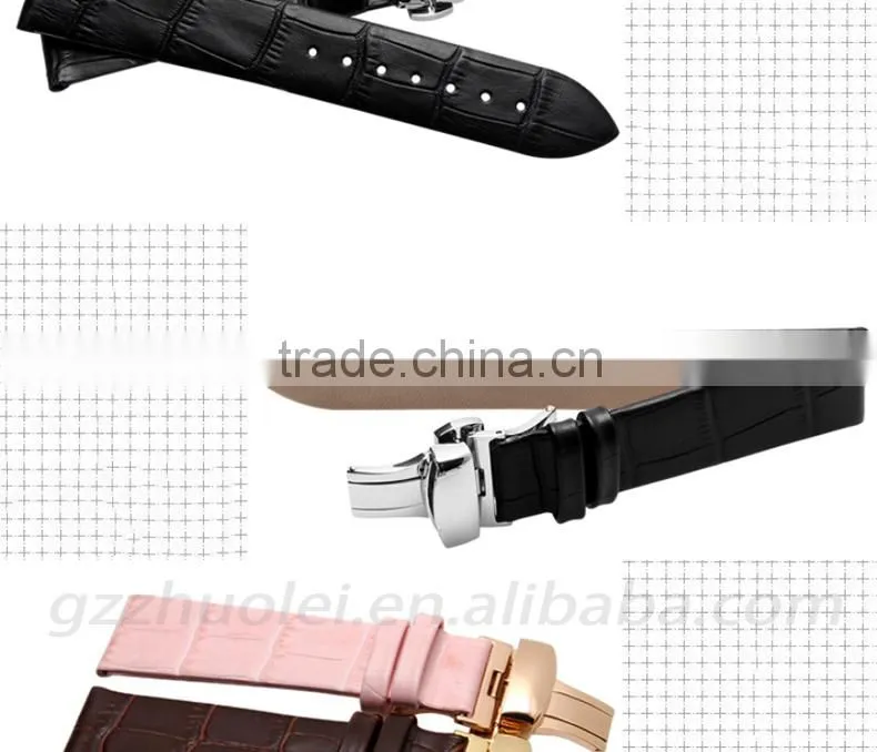 12|14|16|18|20mm high quality genuine cowhide leather Watch strap for women's Wholesale 3PCS