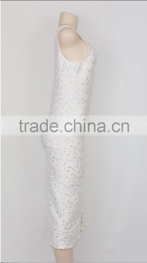 Customized wholesale Women Evening Dress 2016 White One-piece Dress