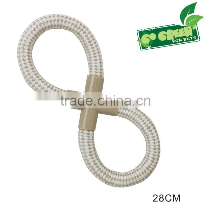 Eco-friendly pet rope toy with plastic natural chewable dog toy